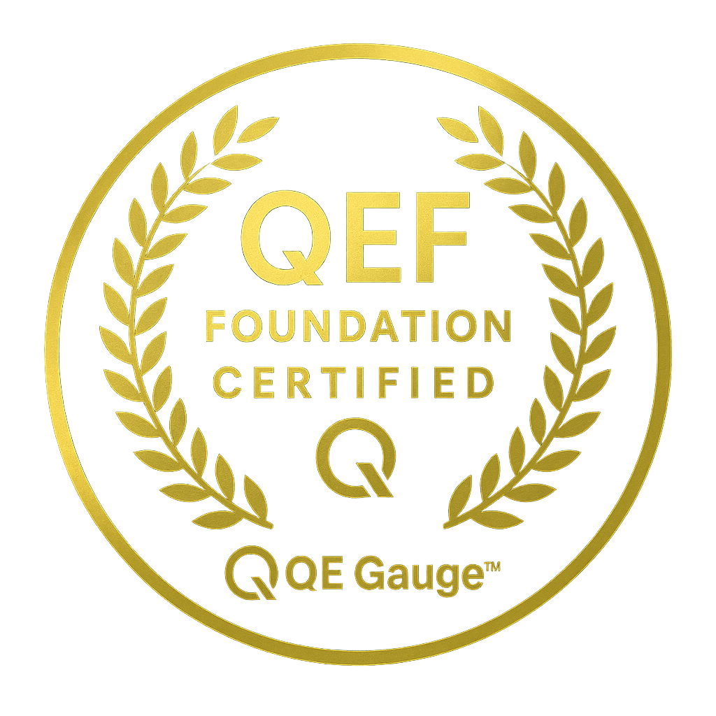 QEF Certified Quality Engineering Badge by QE Gauge